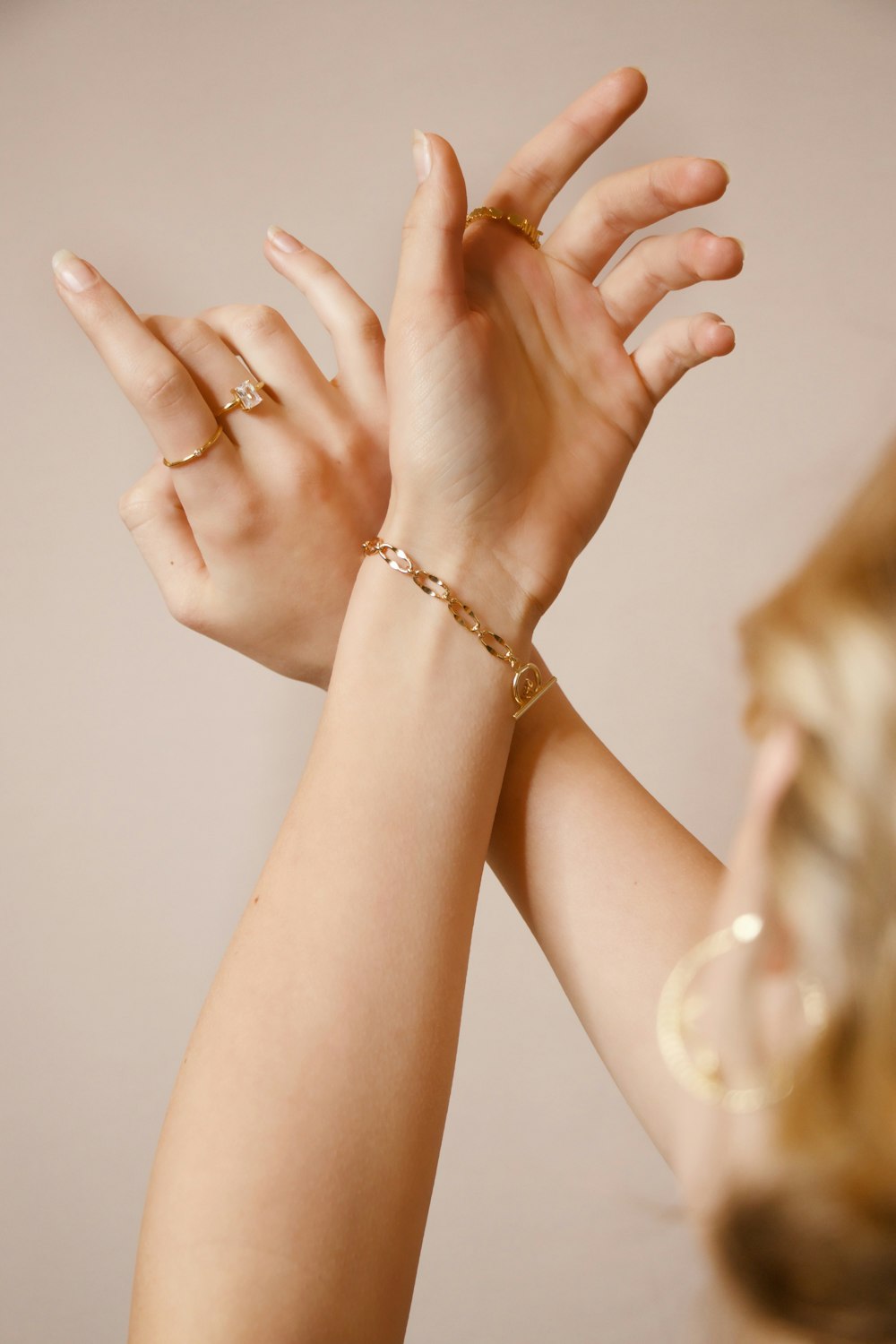 Elegant woman wearing jewelry